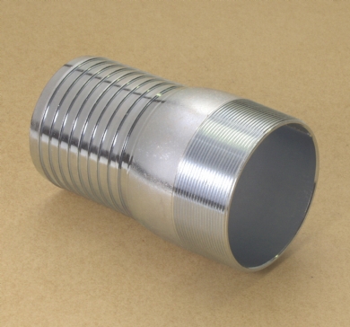 Click to enlarge - Hose nipples made from stainless steel, brass or aluminium. These fittings are designed to be used where an economic coupling is required. Available in BSPT or NPT threads.